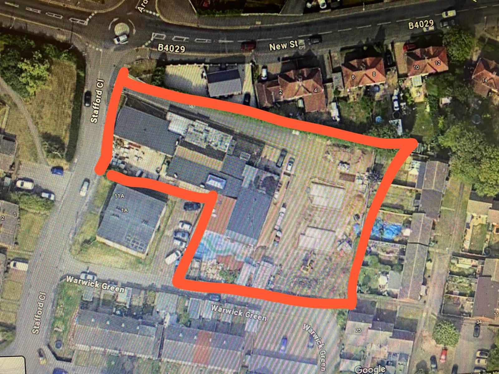 House development project aerial view of the previous war memorial club